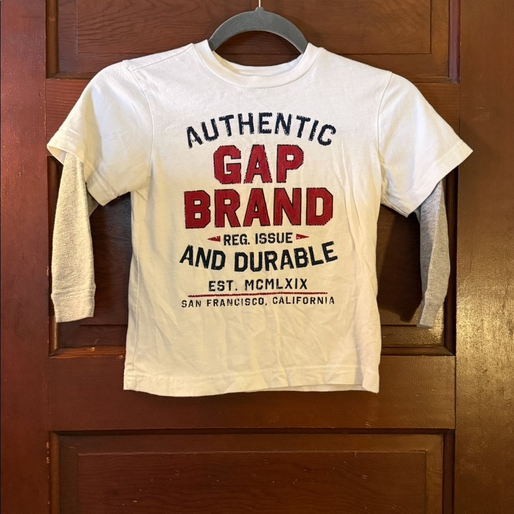 GapKids XS (4-6) Long Layered Sleeve Tee Shirt